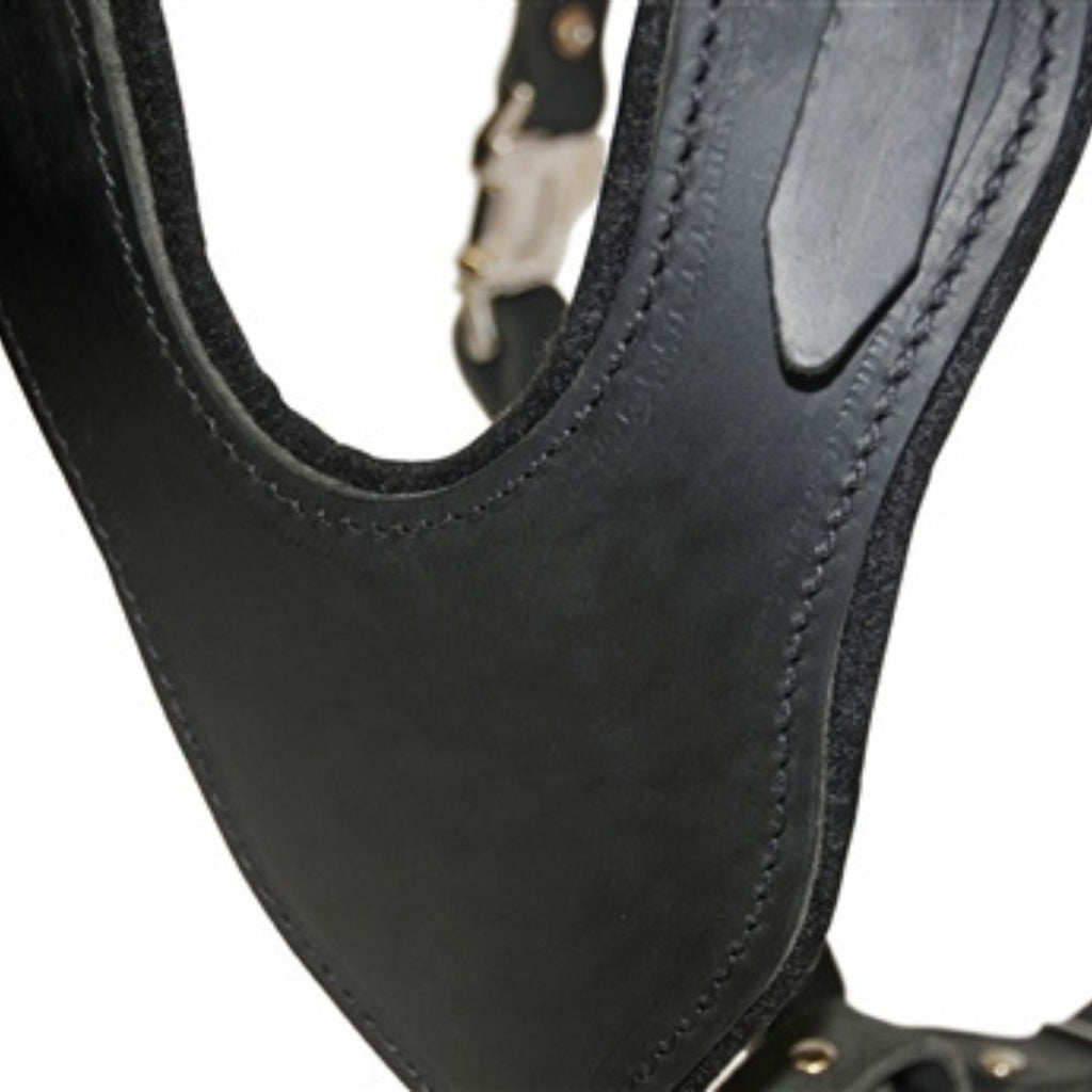 Classic Full-Grain Leather Dog Harness – Adjustable Heavy-Duty Harness with Padded Chest