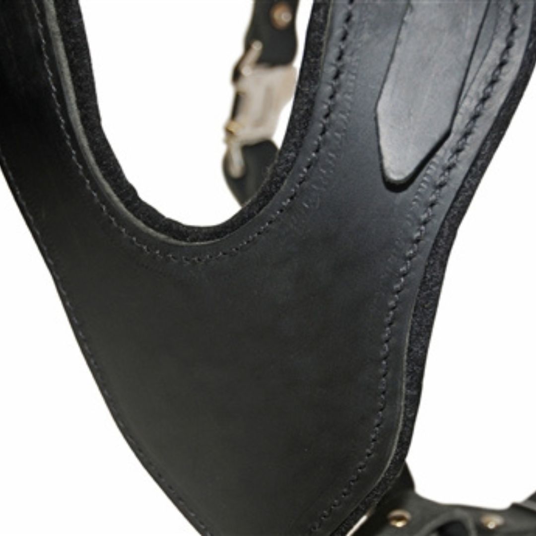 Classic Full-Grain Leather Dog Harness – Adjustable Heavy-Duty Harness with Padded Chest