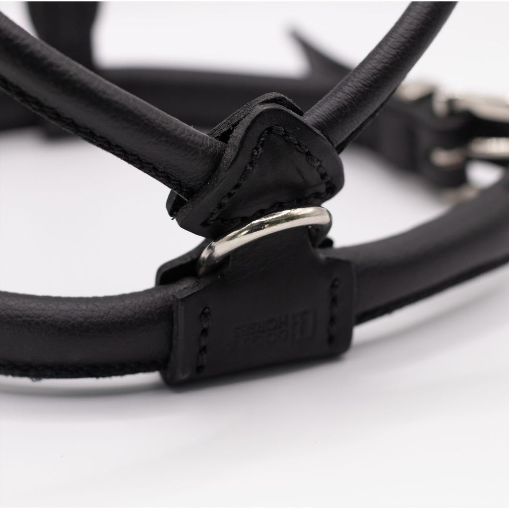 Rolled Genuine Leather Dog Harness – Adjustable Comfort Harness for Long-Haired Dogs