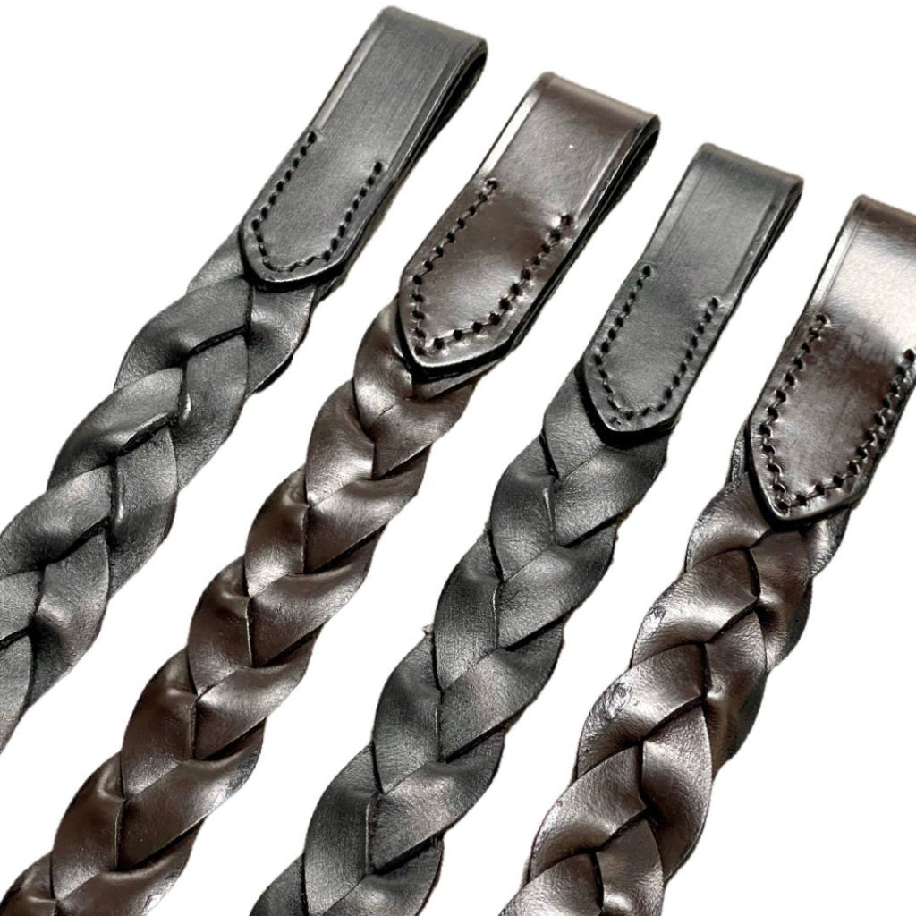 Heritage 3-Strand Braided Genuine Leather Browband – Handcrafted English Bridle Accessory