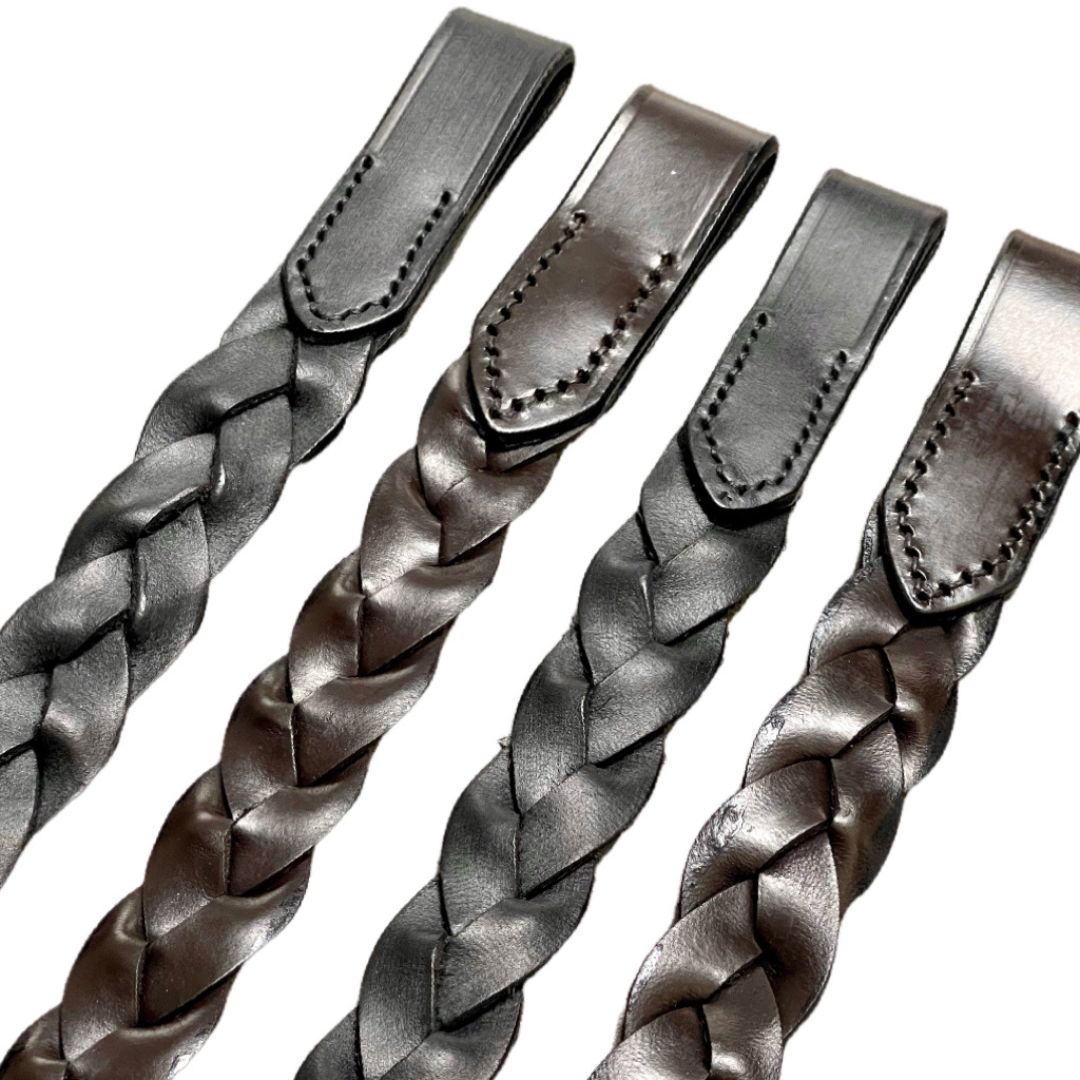 Heritage 3-Strand Braided Genuine Leather Browband – Handcrafted English Bridle Accessory