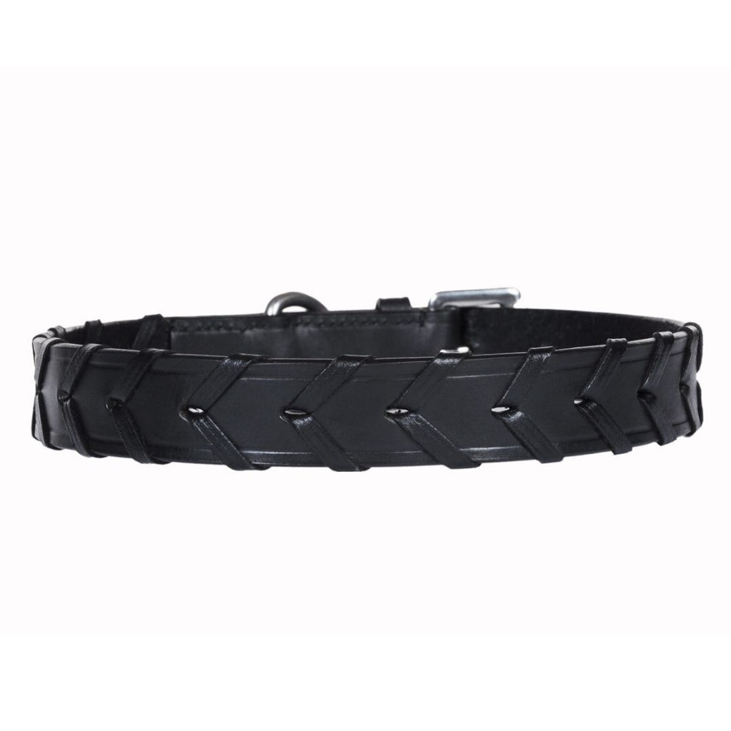 Braided Genuine Leather Dog Collar – Handcrafted Adjustable Collar with Heavy-Duty Stainless Steel Hardware