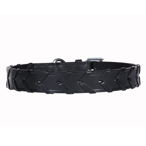 Braided Genuine Leather Dog Collar – Handcrafted Adjustable Collar with Heavy-Duty Stainless Steel Hardware