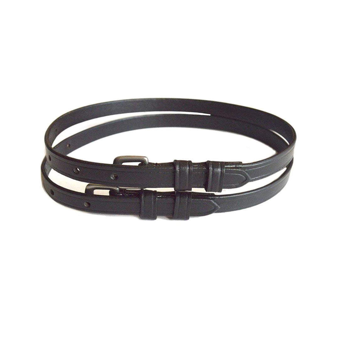 Plain Genuine Leather English Spur Straps – Stainless Steel Buckles, 18 & 20 Inch