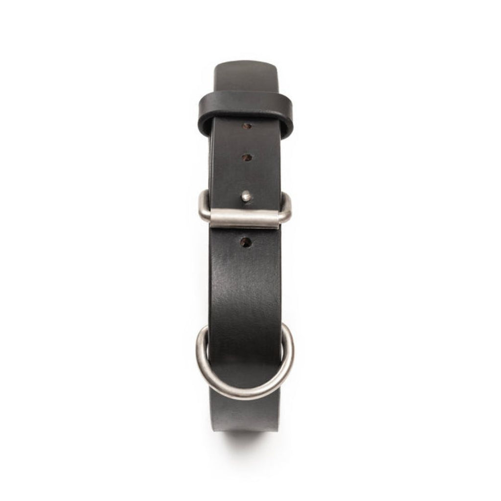Classic Plain Genuine Leather Dog Collar – Handcrafted Full-Grain Leather Collar with Stainless Steel Hardware