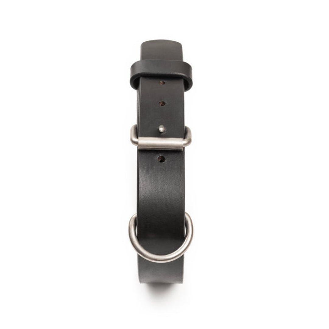 Classic Plain Genuine Leather Dog Collar – Handcrafted Full-Grain Leather Collar with Stainless Steel Hardware
