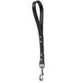 Genuine Leather Traffic Dog Leash – Handcrafted Short Control Leash with Padded Handle