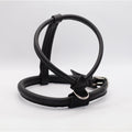 Rolled Genuine Leather Dog Harness – Adjustable Comfort Harness for Long-Haired Dogs