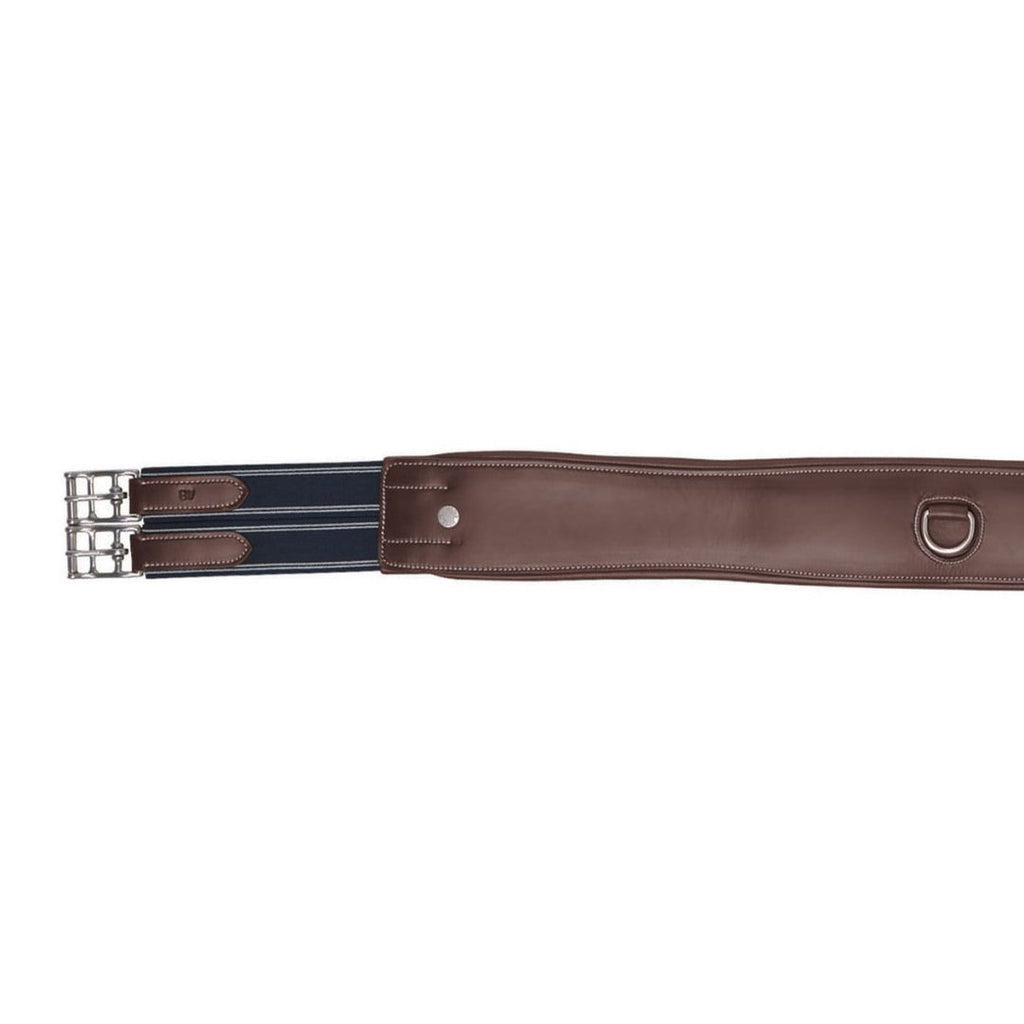 Classic Comfort Leather Hunter Girth – Padded English Horse Girth with Triple Elastic & Roller Buckles