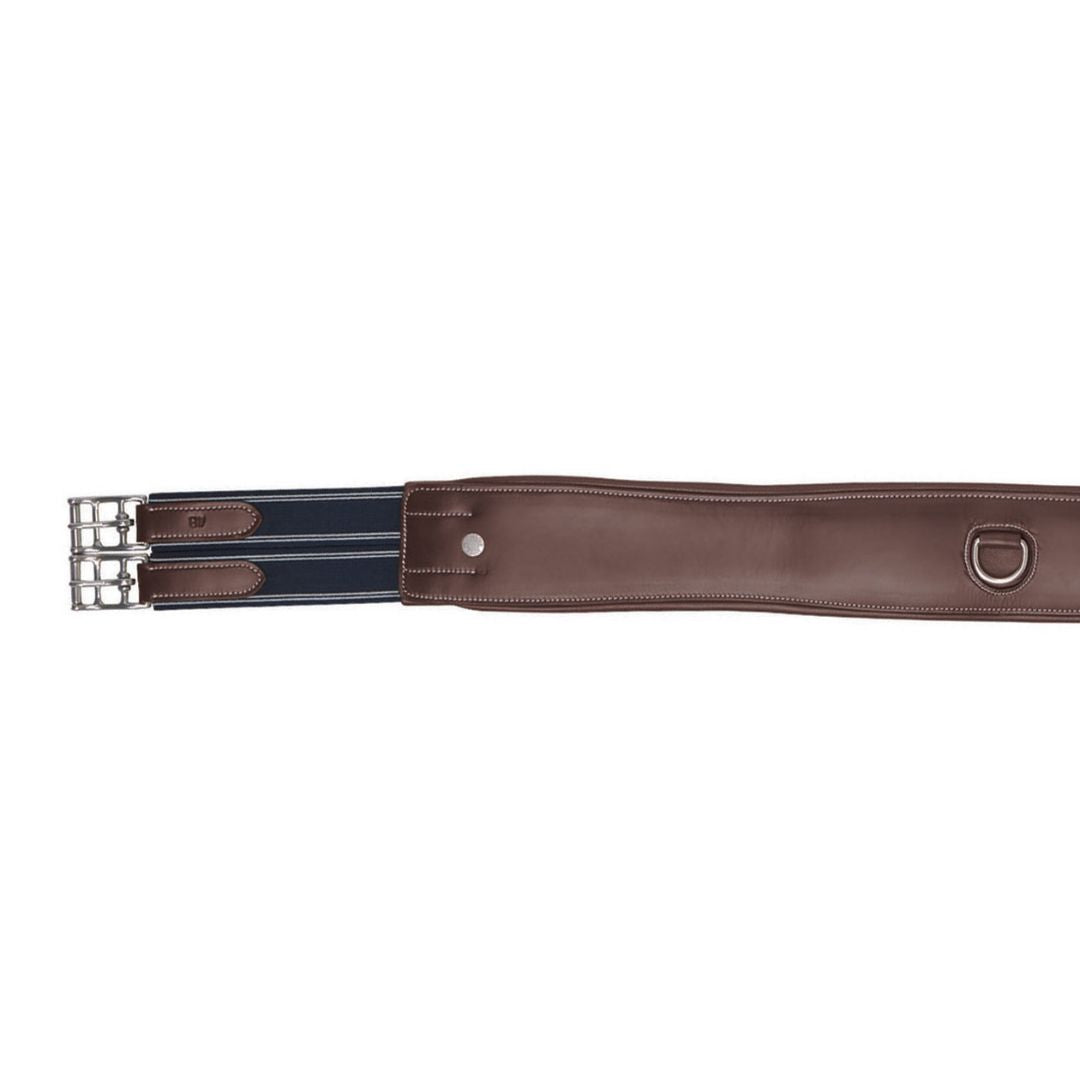 Classic Comfort Leather Hunter Girth – Padded English Horse Girth with Triple Elastic & Roller Buckles