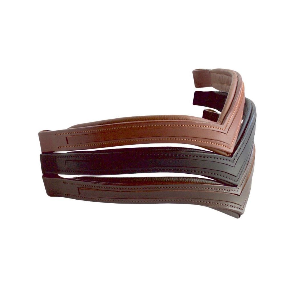 Premium Genuine Leather Empty Channel Browband – Handcrafted Customizable Horse Browband