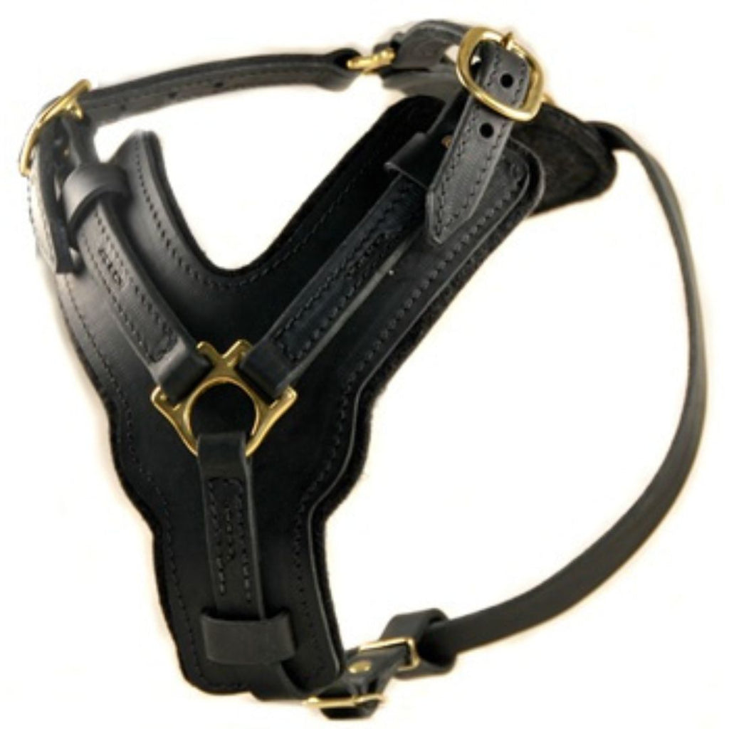 Genuine Leather Dog Harness with Handle – Heavy-Duty Adjustable Harness for Training & Walking