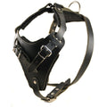 Professional Heavy-Duty Leather Dog Harness with Control Handle – Adjustable Full-Grain Leather Harness