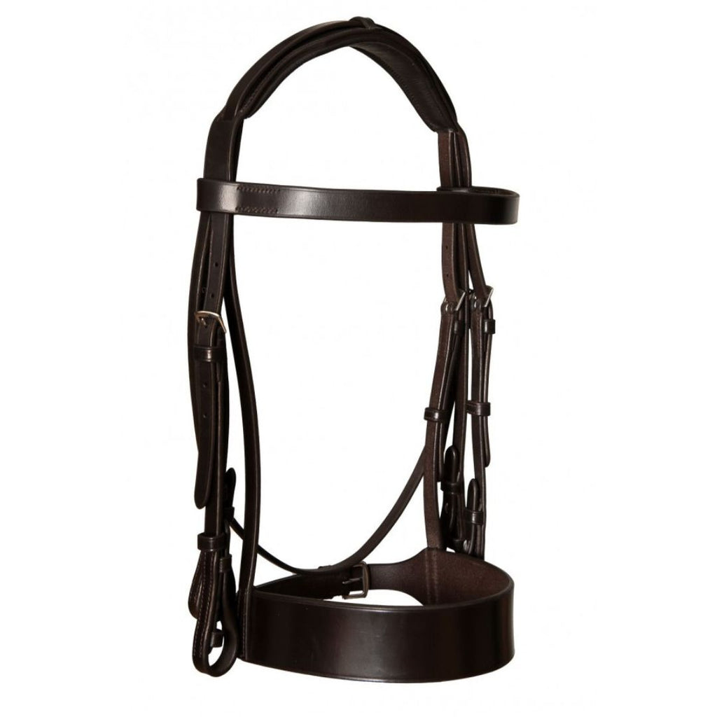 Grand Heritage Double Show Bridle – Premium Buffalo Leather Weymouth Bridle with Raised Elegance