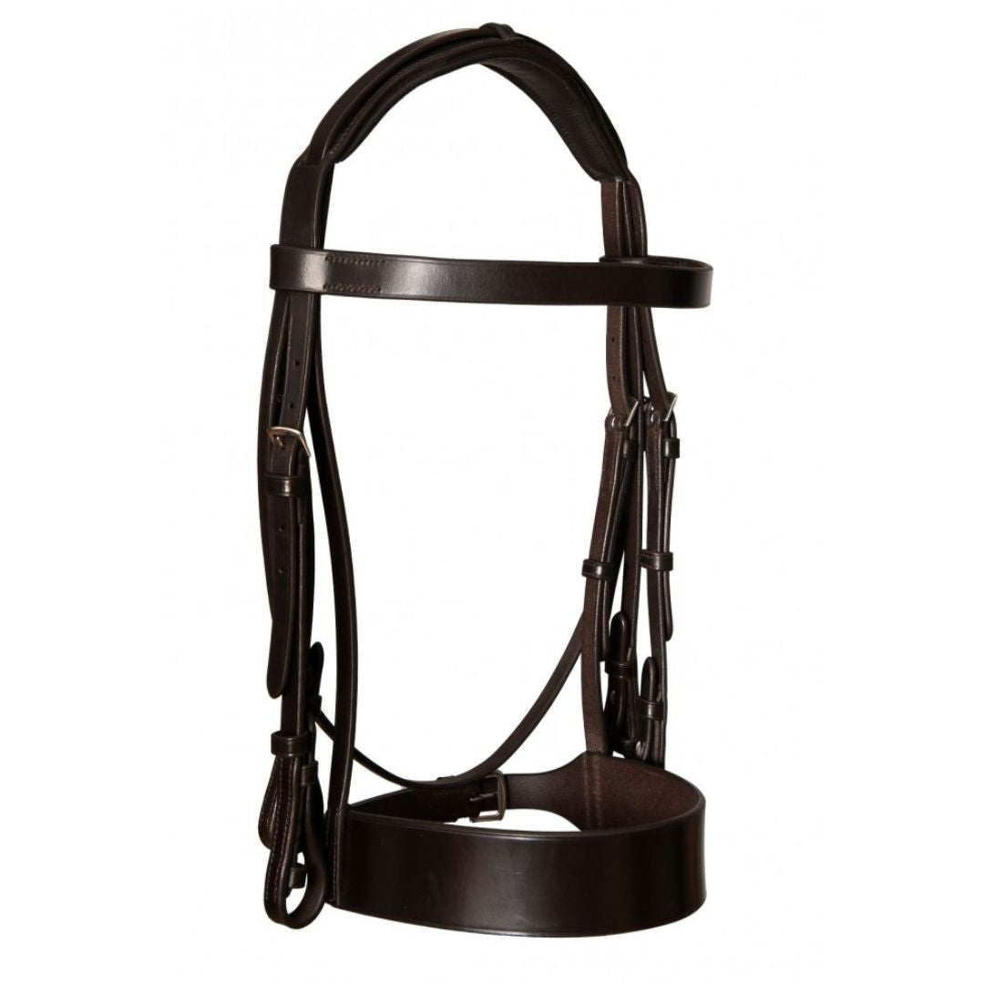 Grand Heritage Double Show Bridle – Premium Buffalo Leather Weymouth Bridle with Raised Elegance