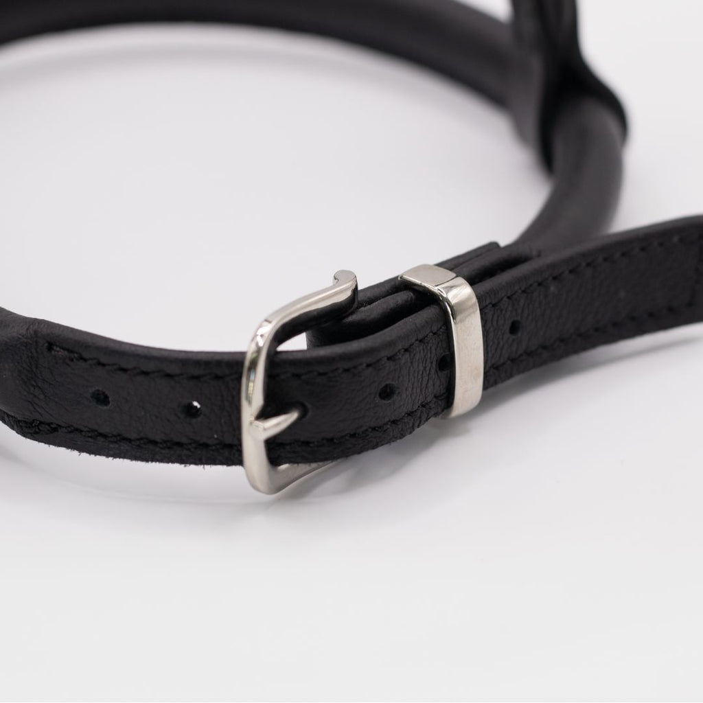 Rolled Genuine Leather Dog Harness – Adjustable Comfort Harness for Long-Haired Dogs