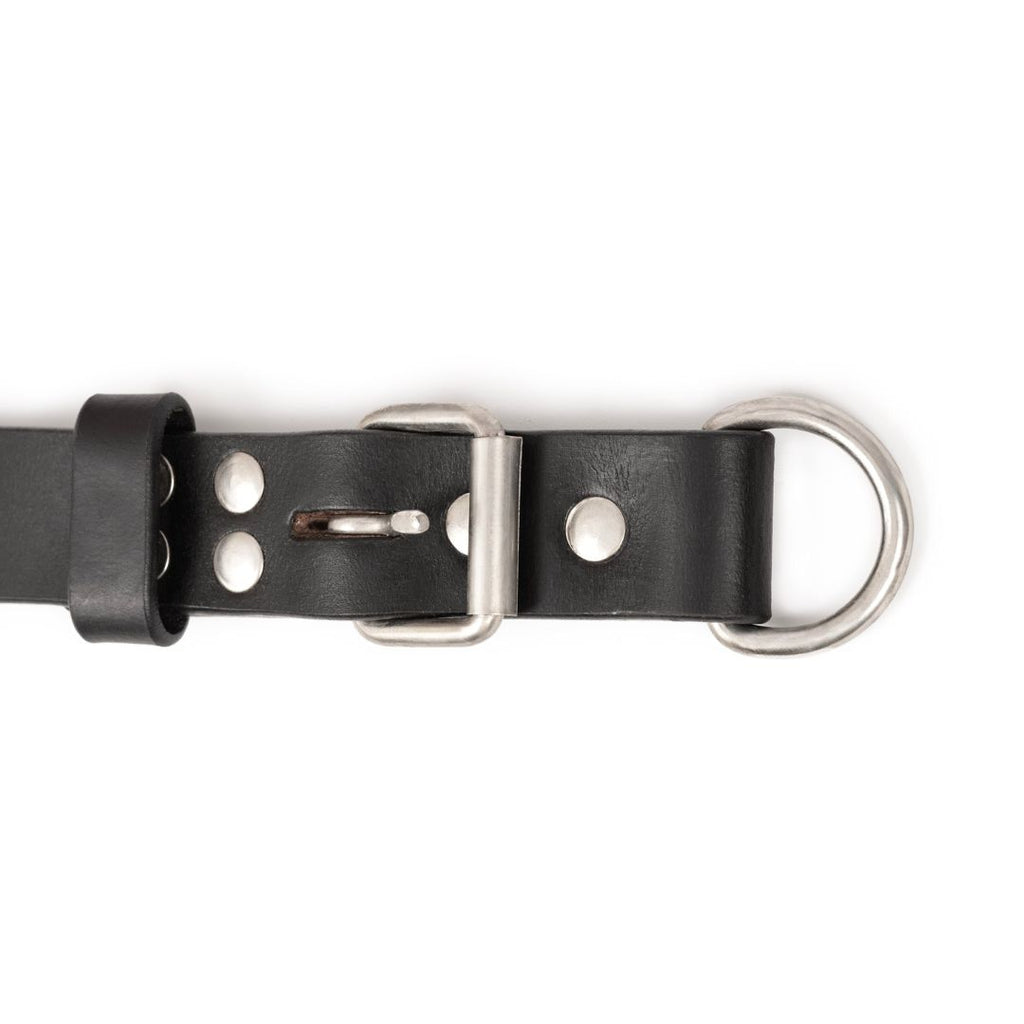 Classic Plain Genuine Leather Dog Collar – Handcrafted Full-Grain Leather Collar with Stainless Steel Hardware