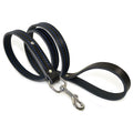Blue Accent Genuine Leather Dog Leash – Premium Handcrafted Walking Lead with Solid Brass Snap Hook