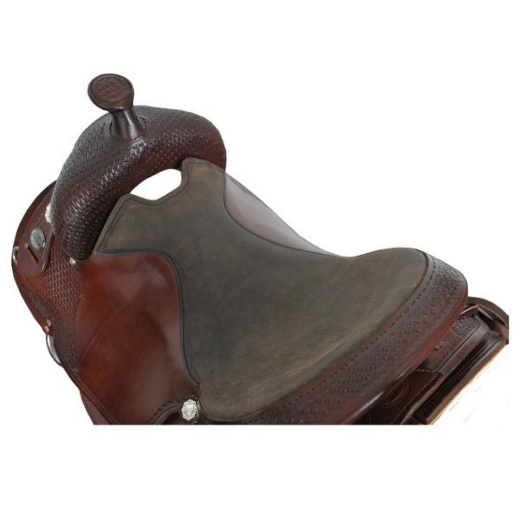 Rugged Comfort Round Skirt Western Trail Saddle – Premium American Leather with Padded Seat