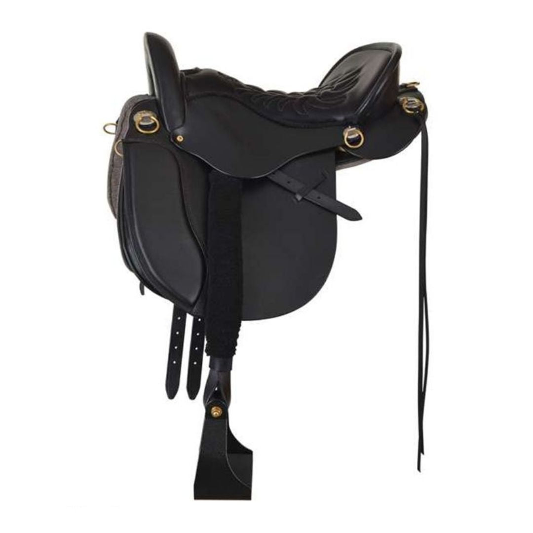 Endurance Balance Leather Saddle – Lightweight English-Style Western Saddle with Knee Rolls