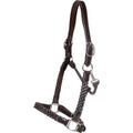 Premium Hand-Braided Leather Horse Halter – Adjustable Padded Headcollar with Solid Brass Hardware