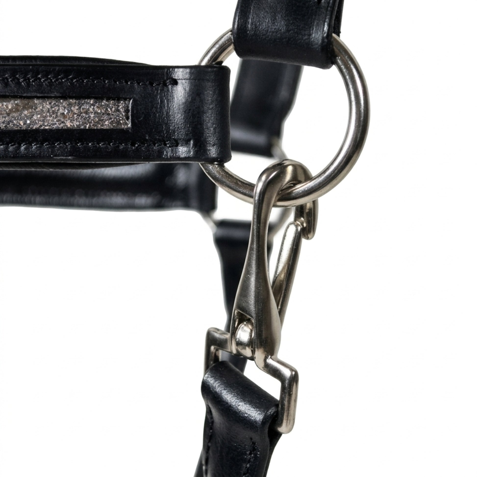 Premium Genuine Leather Empty Channel Horse Halter – Padded Adjustable Headcollar with Solid Brass Hardware