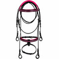 Blush Crystal Elegance Bridle – Anatomical Buffalo Leather Show Bridle with Single Row Pink Crystal Browband