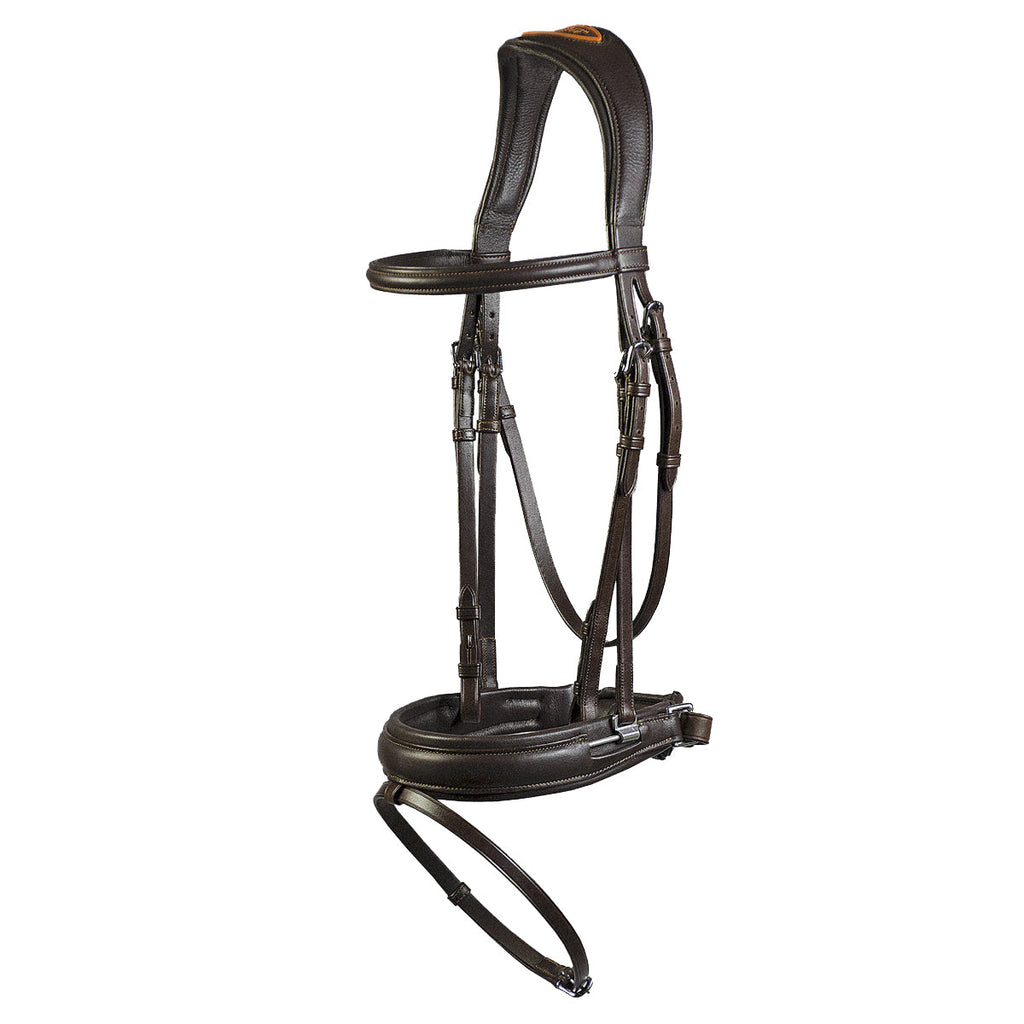 ErgoFlex Anatomical Dressage Bridle – Premium Buffalo Leather English Bridle with Comfort Crown & Self-Balancing Noseband