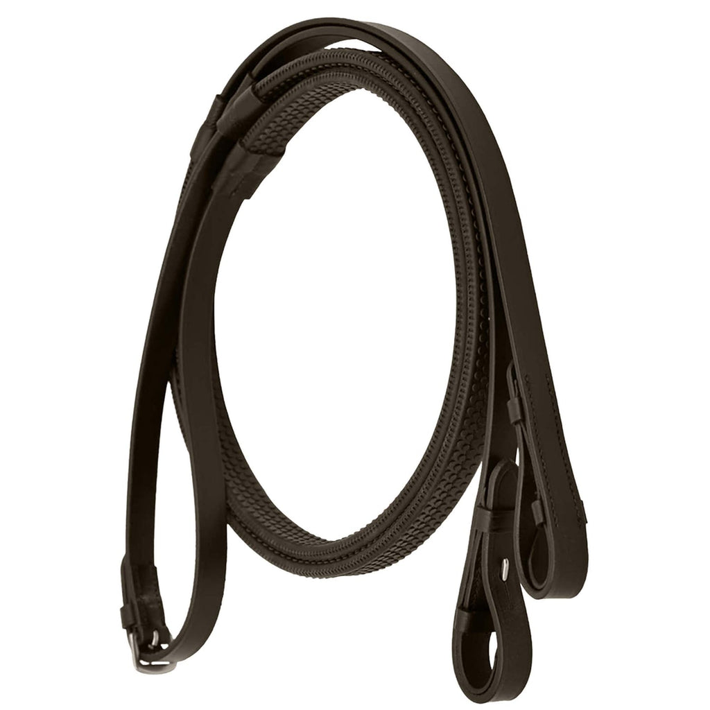 Premium Leather Rubber Grip Reins – Non-Slip Equestrian Reins with Secure Billet Ends