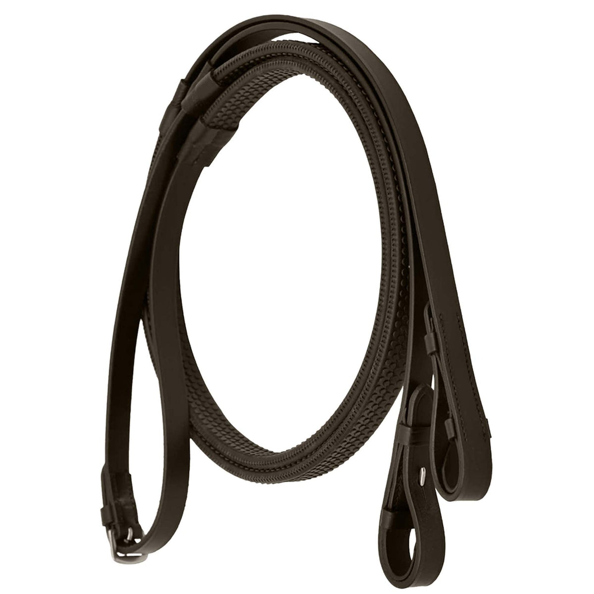 Premium Leather Rubber Grip Reins – Non-Slip Equestrian Reins with Secure Billet Ends