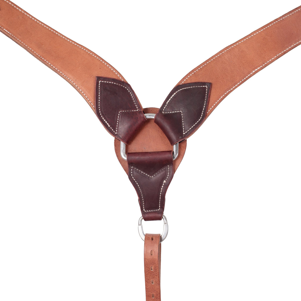 Premium Leather Harness Roper Breast Collar – Center Dee & Tapered Western Design