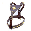 Premium Genuine Leather Dog Harness – Adjustable Padded Harness with Solid Brass Hardware