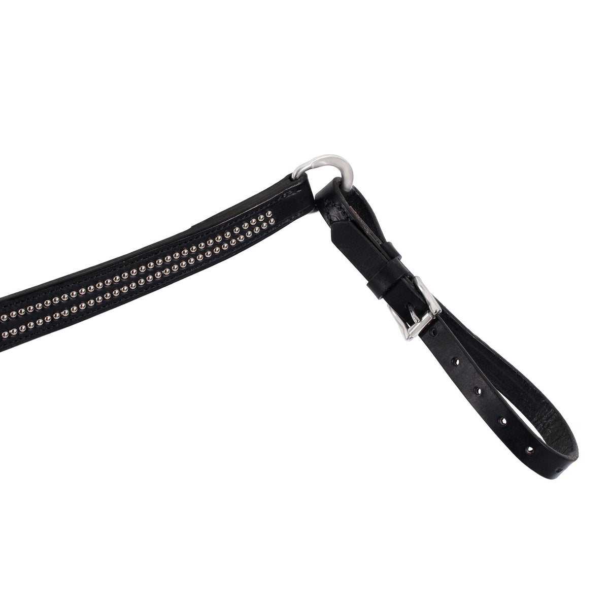 Premium English Bridle Leather Tapered Breast Collar – Floral Stainless Steel Western Tack
