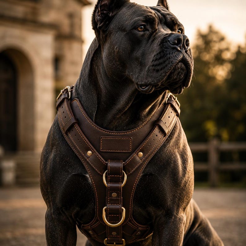 Elite Genuine Leather Dog Harness for Large & Powerful Breeds