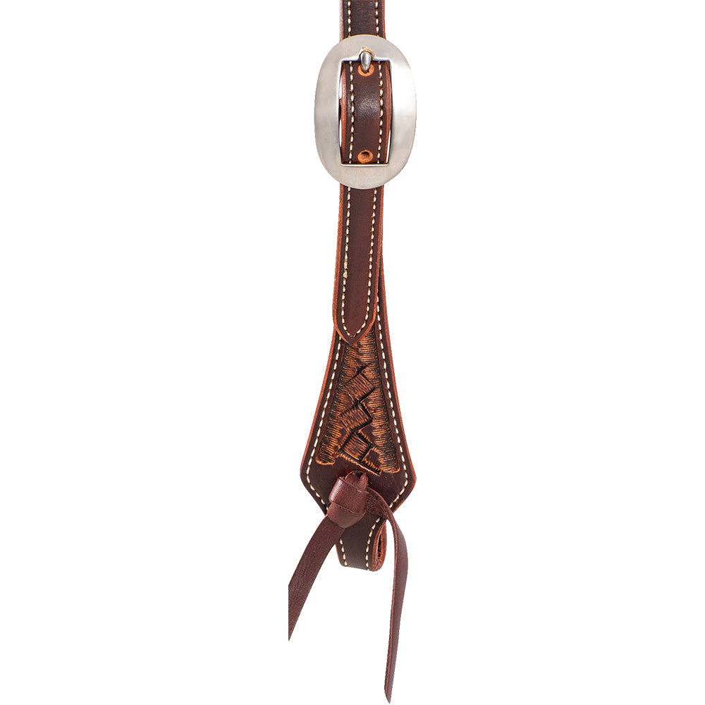 Weathered Leather Slip Ear Horse Headstall – Genuine Leather Western Tack
