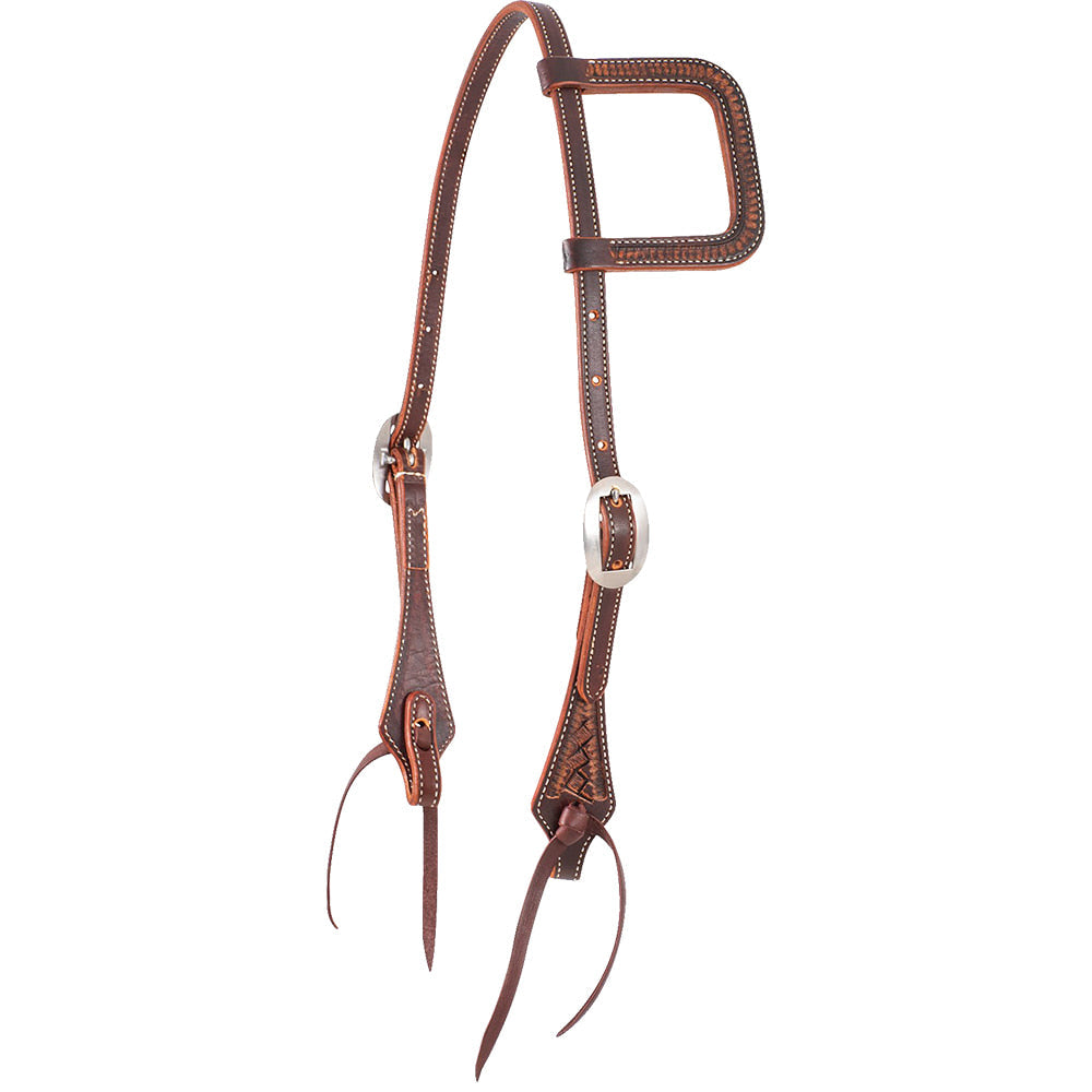 Weathered Leather Slip Ear Horse Headstall – Genuine Leather Western Tack