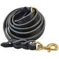 Premium Braided Genuine Leather Dog Leash – Handcrafted Heavy-Duty Walking Lead with Solid Brass Snap