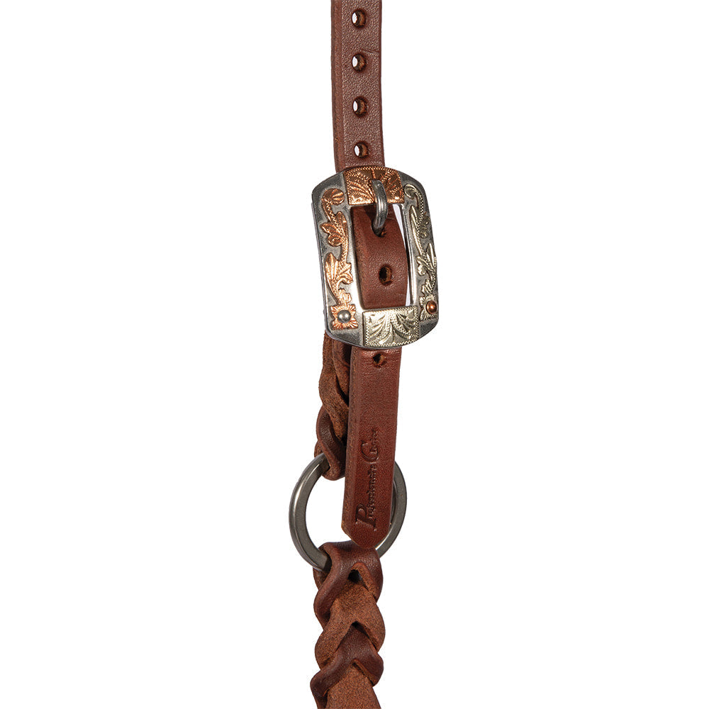 Bleeding Heart Slide Ear Horse Headstall – Genuine Leather Western Tack with Decorative Buckle