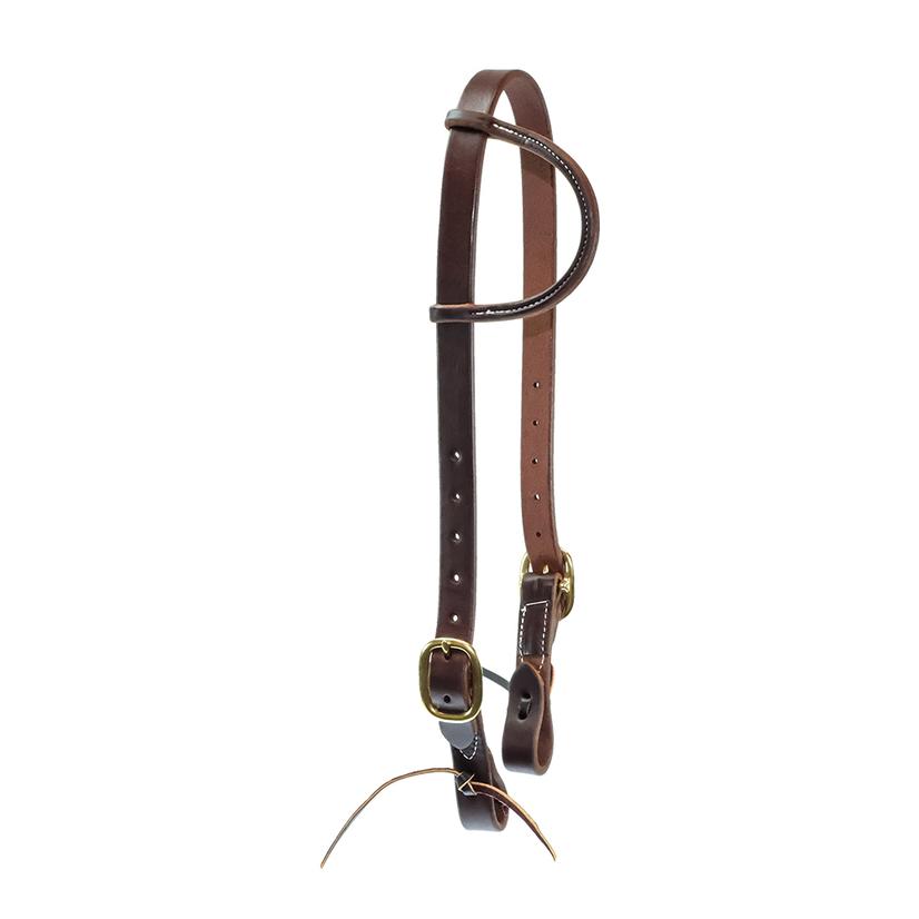 Genuine Leather Double-Buckle Slide Ear Horse Headstall – Western Riding Tack