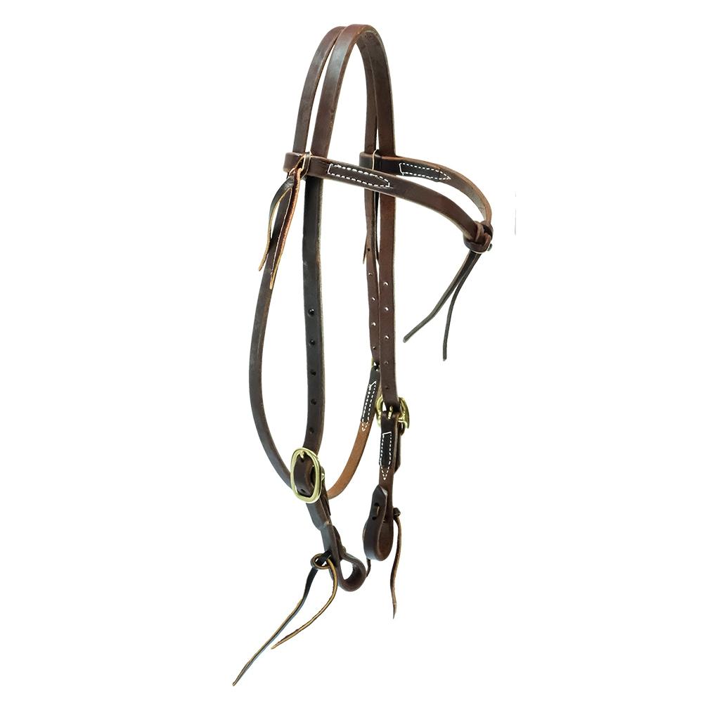 Futurity Knot Browband Horse Headstall – Two-Buckle Leather Tack