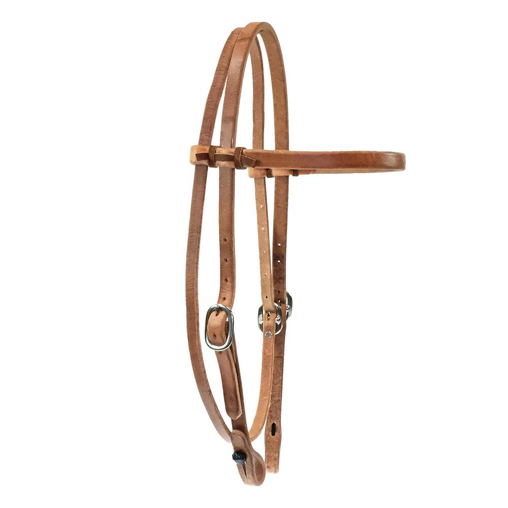 Quick-Change Browband Horse Headstall – Genuine Leather Double-Buckle Design