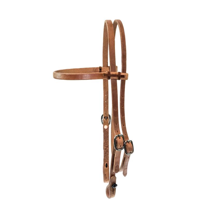 Quick-Change Browband Horse Headstall – Genuine Leather Double-Buckle Design