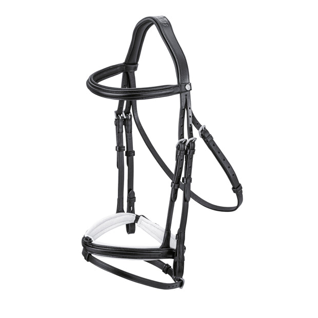 Harmony Comfort Combined Bridle – Premium Buffalo Leather English Bridle with Anatomical Headpiece & Matching Reins