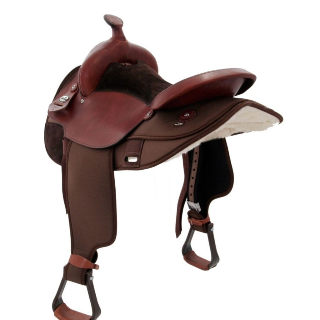 Lightweight Trail Horse Saddle – Padded Roughout Seat & Gaited Bars