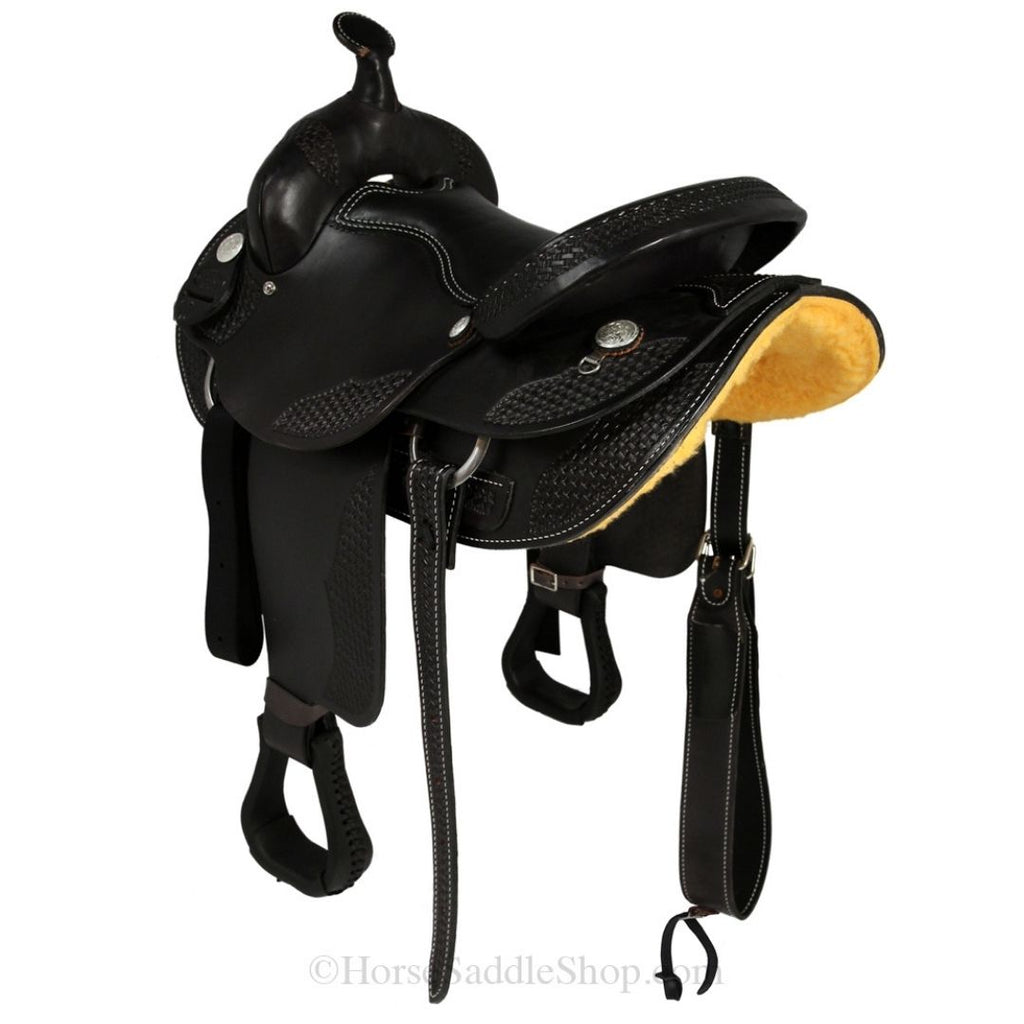 Walker Gaited Trail Saddle – Handcrafted Leather Saddle with Basket-Weave Detailing