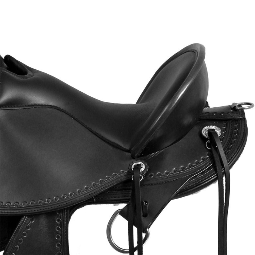 Harmony Trail Saddle – Flexible Leather Western Saddle with Shock-Absorbing Skirt