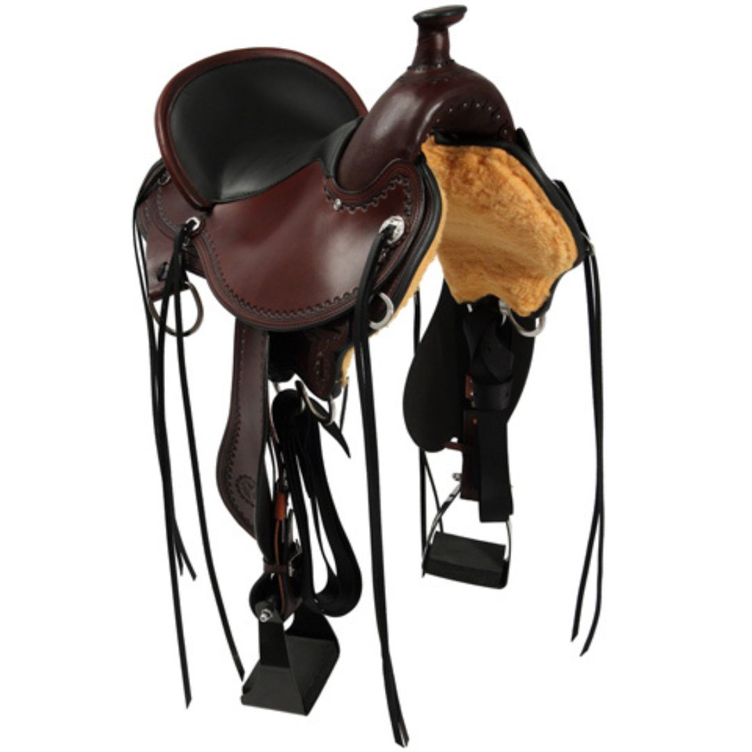 Harmony Trail Saddle – Flexible Leather Western Saddle with Shock-Absorbing Skirt