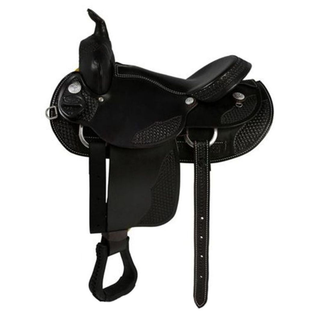 Walker Gaited Trail Saddle – Handcrafted Leather Saddle with Basket-Weave Detailing