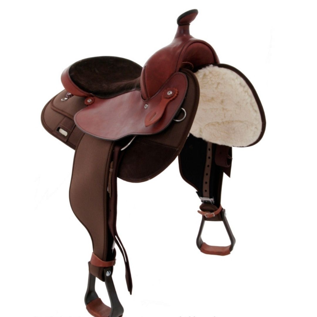 Lightweight Trail Horse Saddle – Padded Roughout Seat & Gaited Bars