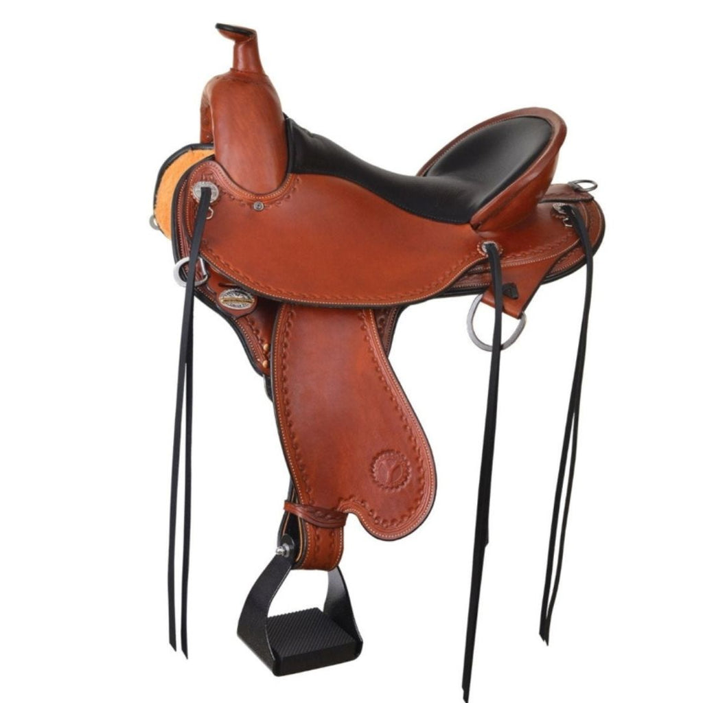 Harmony Trail Saddle – Flexible Leather Western Saddle with Shock-Absorbing Skirt